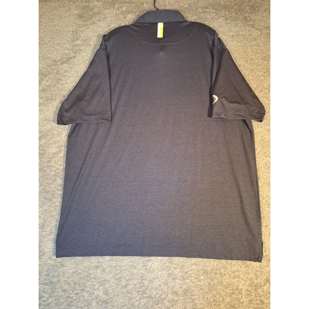 Rhoback Mens XXL Performance Polo Shirt Navy Blue Short Sleeve Stretch Logo - Picture 2 of 10
